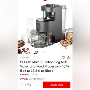 Joyoung Soy milk, soup making multi-use cooking blender - self cleaning